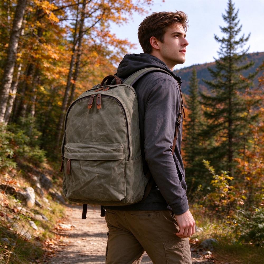 Canvas Backpack Casual - Plecak w stylu vintage, wykonany z