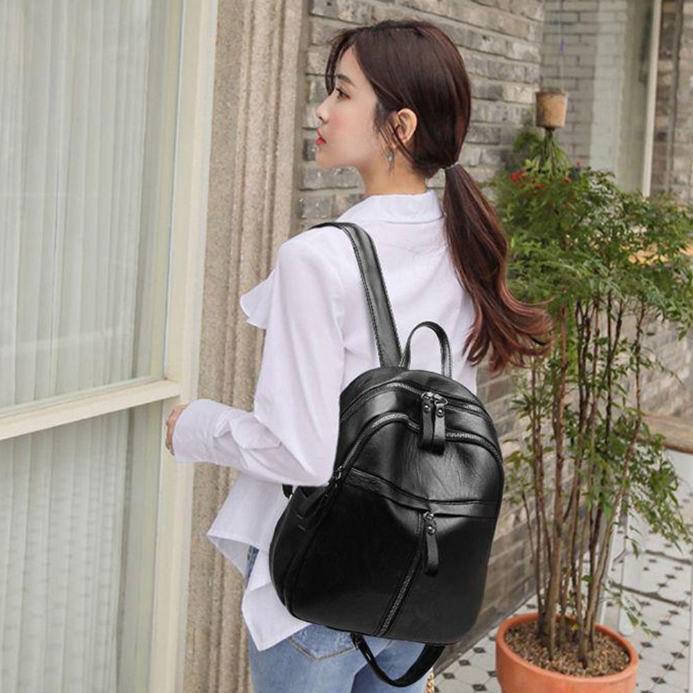 Prosty plecak damski z ekoskór – Fashion Backpack Women recenzja i cena